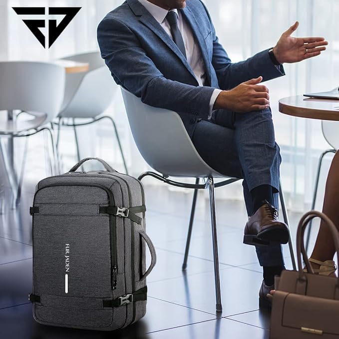 FUR JADEN 40L Weekender Travel Laptop Backpack with Anti Theft Pocket, Organizer, 15.6 Inch Padded Laptop Sleeve and Dual Handles (Dark Grey)
