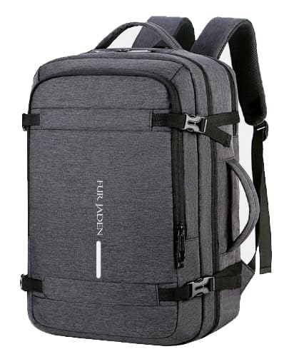 FUR JADEN 40L Weekender Travel Laptop Backpack with Anti Theft Pocket, Organizer, 15.6 Inch Padded Laptop Sleeve and Dual Handles (Dark Grey)