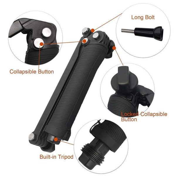 3-Way Monopod Grip Tripod Foldable Selfie Stick, Stabilizer Mount Holder