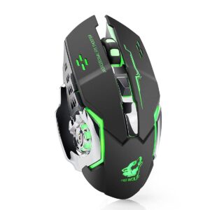 Wireless Mouse, Silent Mute Gaming Mouse RGB Multi-Colour