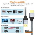 8K Certified HDMI 2.1 Cable, 48Gbps Ultra High Speed 8K HDMI Cable, Support 8K