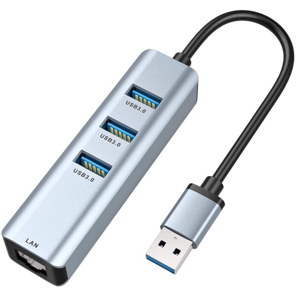 USB 3.0 to Ethernet Adapter,ABLEWE 3-Port USB 3.0 Hub