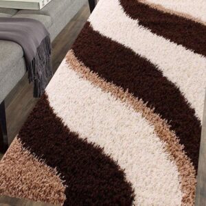 Anti Slip Shaggy Rug Bedside Designer Runner and Carpet for Living Room