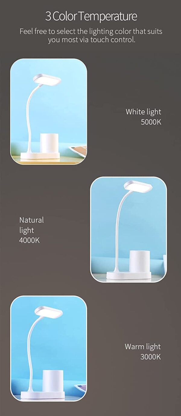Study Table Lamp Rechargeable LED Smart Desk Lamp Powerful 2500 mAh Battery