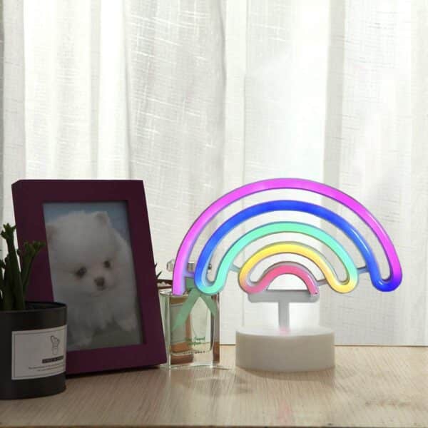 Colorful Rainbow LED Neon Light with Holder Base