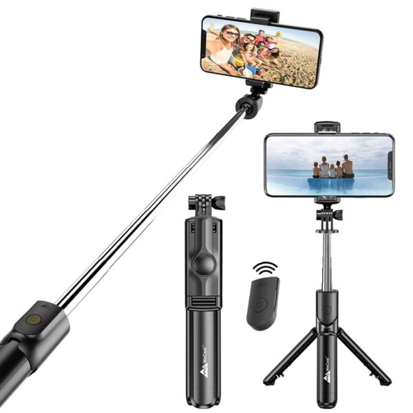 Bluetooth Extendable Selfie Sticks with Wireless Remote and Tripod Stand