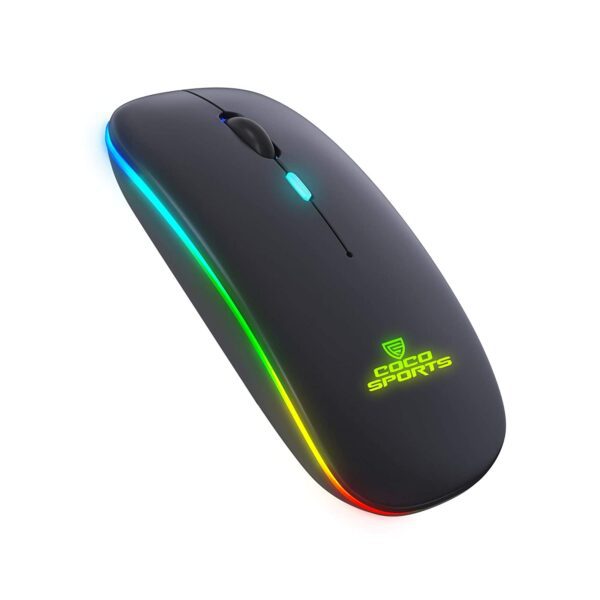 Rechargeable Wireless Mouse with RGB LED Backlit Silent Click