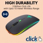 Rechargeable Wireless Mouse with RGB LED Backlit Silent Click