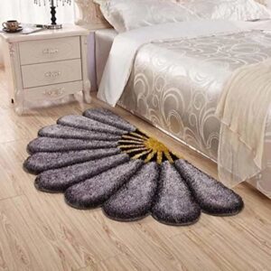 Super Soft Silky Non-Slip Sunflower Round Carpet Runner for Bedroom