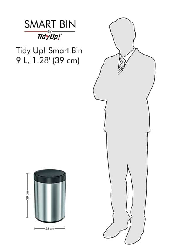 Stainless Steel Smart Bin 2 Automatic Sensor Contactless Dustbin with Kick to Open