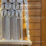 Macrame Wooden Wall Hanging Shelf with LED For Living Room