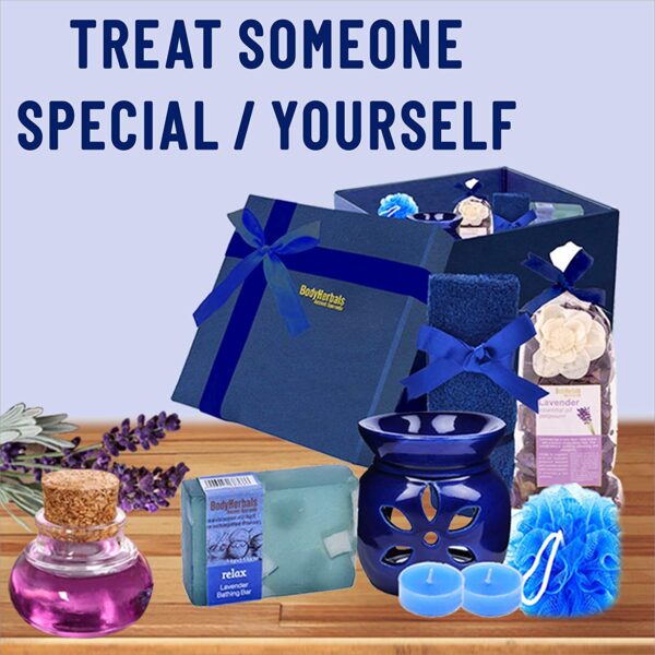 BodyHerbals Lavender Soap Spa Set - Stress Relief Bath & Body Care Kit