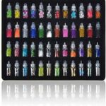 URBANMAC Nail Art Kit - 48 Pcs Glass Bottles Glitter Stones