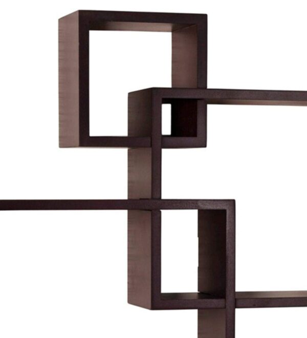 intersecting Floating Wall Shelves, Set of 4 Brown