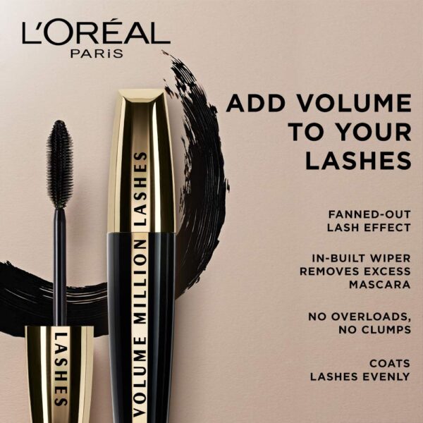 L'Oreal Paris Volume Million Lashes Mascara, Washable, Black