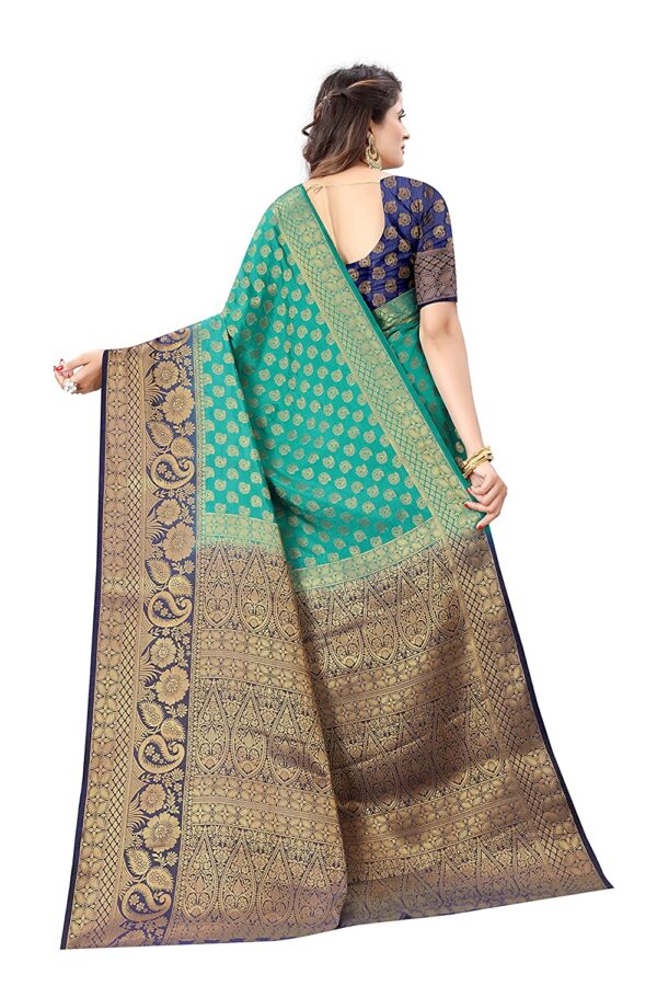 satyam weaves women's ethnic wear banarasi jacquard cotton silk saree
