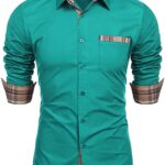 DEELMO Men's Regular Cotton Casual Slim Fit Regular Shirt