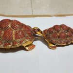 Metal Handmade Red & Gold Turtle