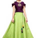 Girl's Ethnic Wear Jacquard Silk Embroidered Western Style Full Stitched Lehenga Choli Set