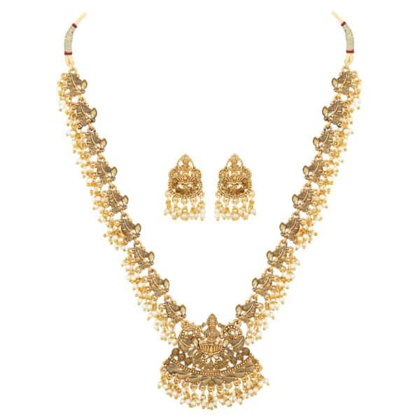 Pearl Necklace Set for Women Traditional Gold Plated Jewellery Set for Women
