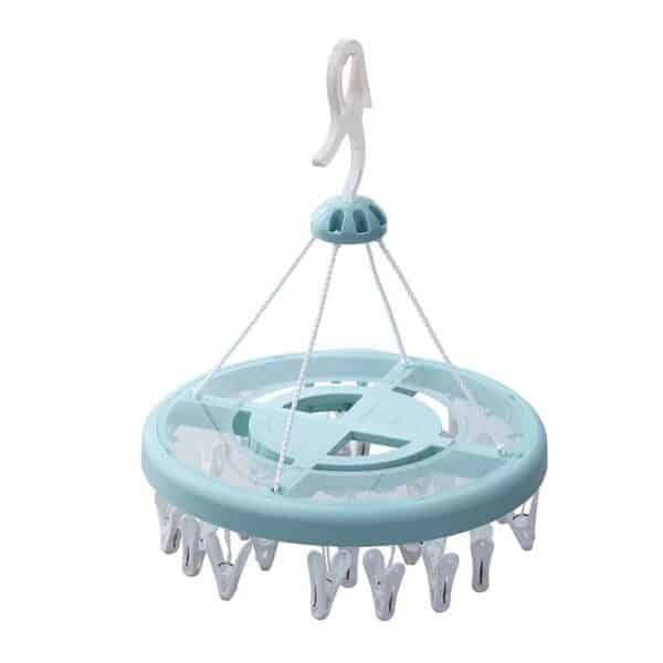 Round Laundry Hangers 24 Clips, Foldable Clip Hangers