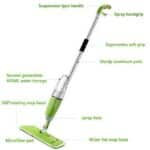 Stainless Steel Microfiber Floor Cleaning Spray Mop with Removable