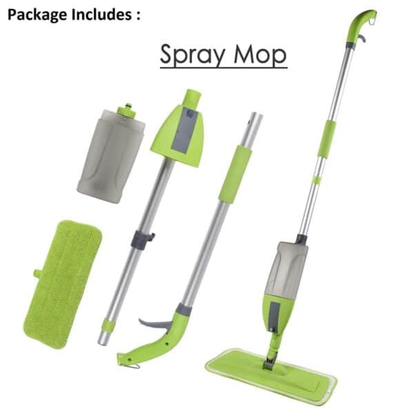 Stainless Steel Microfiber Floor Cleaning Spray Mop with Removable