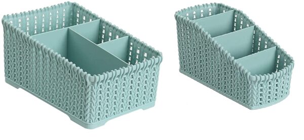 Multi Grids Desktop Sundries Storage Basket Plastic Makeup