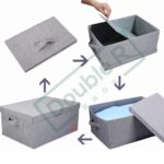 Rectangular Foldable Storage Bin Box with Lid Cover and Handle Room Organizer