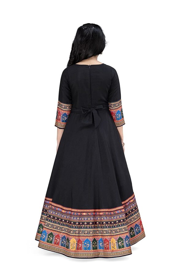 Girls Crepe Silk Maxi Length Digital Printed Dress