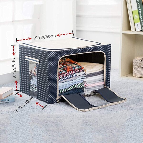 66L Storage Box for Clothes Foldable Bag with Steel Frame