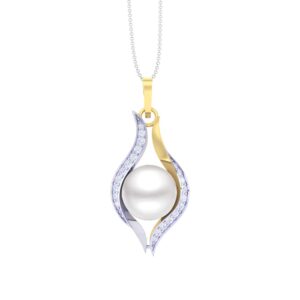 Sterling Silver Real Pearl Pendant with Chain Gift