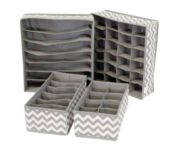 House of Quirk Set of 4 Foldable Storage Box Drawer Divider Organizer
