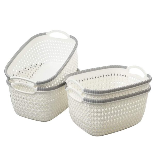Rattan Woven Weave Organiser Storage Baskets Container Bins with Handle