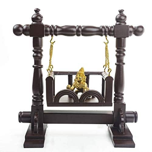 Handcrafted Wooden Jhula Suitable for Prayer Room