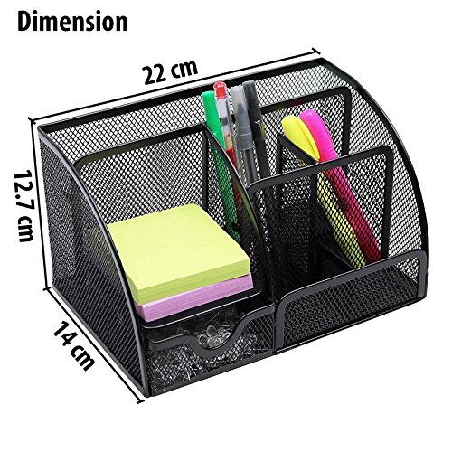 Metal Mesh Pen and Pencil Stationary Storage Tidy Desk Organizer Box