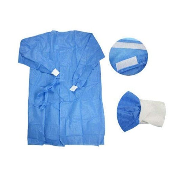 Pack of 10 Medical Disposable Isolation Gowns with Elastic Cuff