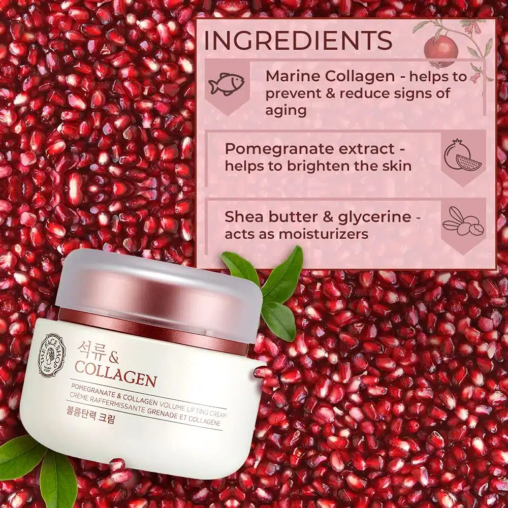 The Face Shop Pomegranate and Collagen Volume Lifting Cream with Pomegranate Extracts to nourish & brighten skin Korean-3