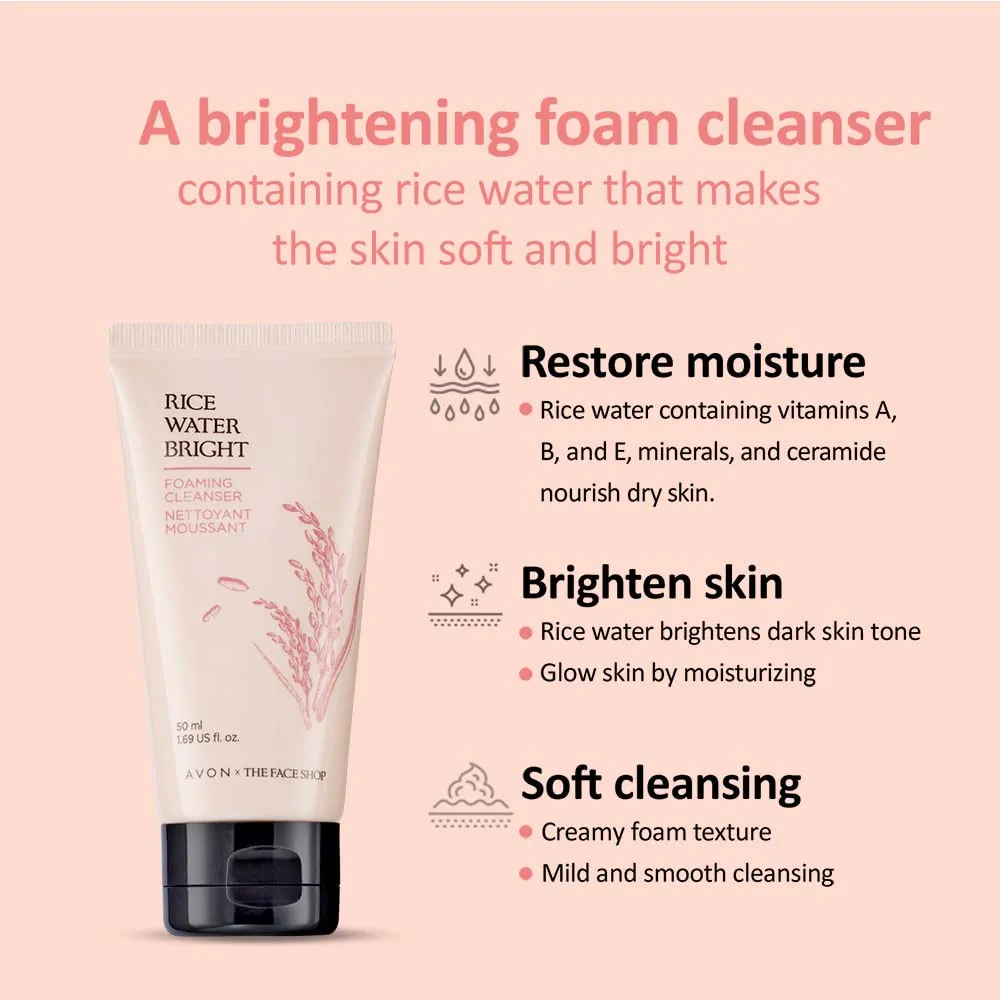 The Face Shop Rice water Bright Cleansing foam 150ml with Rice Water for Brighten the Skin (Korea-2)