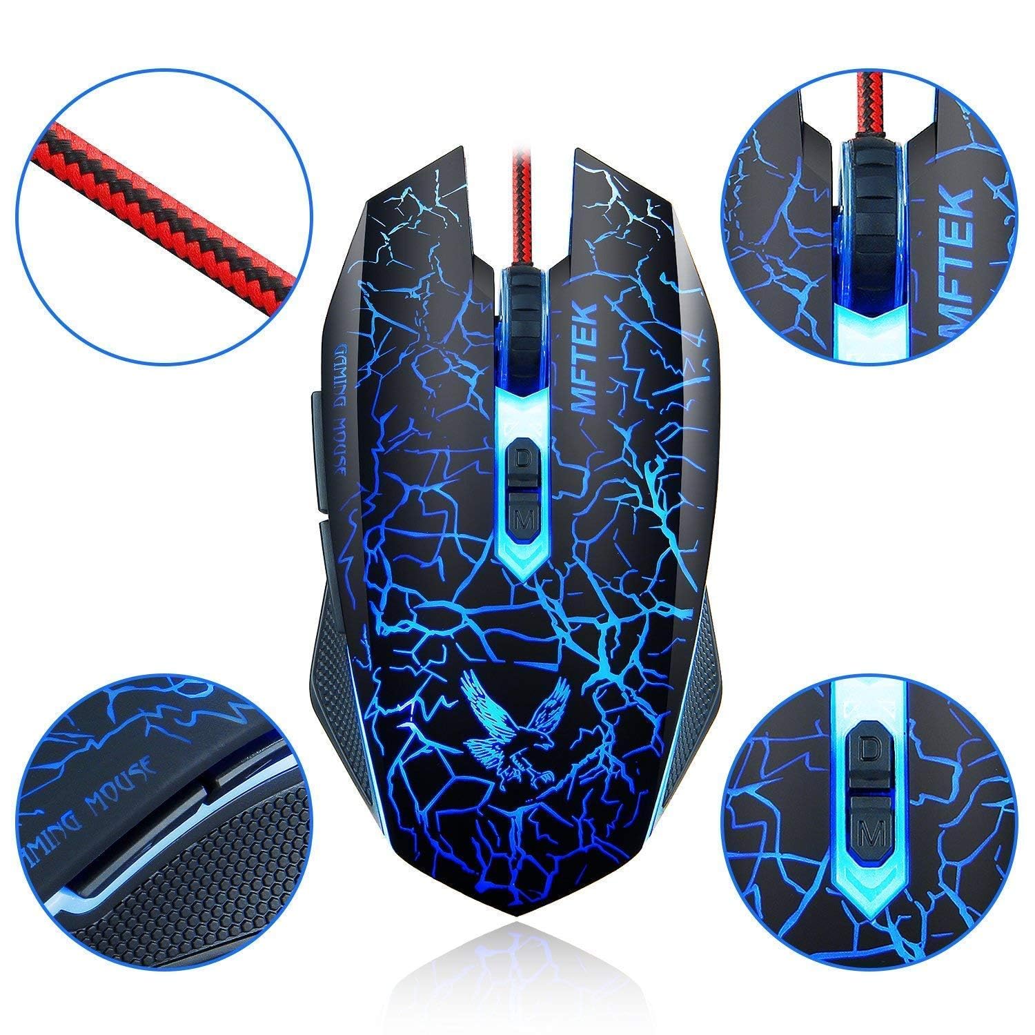 Bloodbat G94 One Hand RGB Gaming Keyboard and 7 Button Backlit Mouse ,USB Wired Rainbow Single Hand Keyboard with Wrist Rest Support Multimedia Keys4