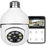 EVOTECH-zplus-Wi-Fi-CCTV-Camera-Wireless-PTZ-Bulb-Shape--Indoor-360°-Smart-Home-Security-Motion-Sensor-LED-Lights-&-Auto-Tracking--Alarm-Two-Way-Audio-Night-Vision