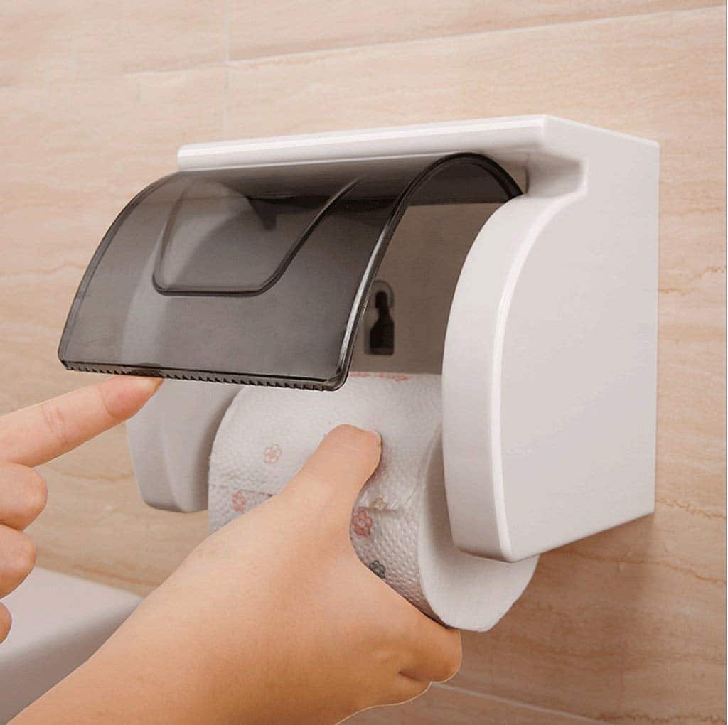 Magic Sticker Series Toilet Paper Holder in Bathroom with Mobile Stand2