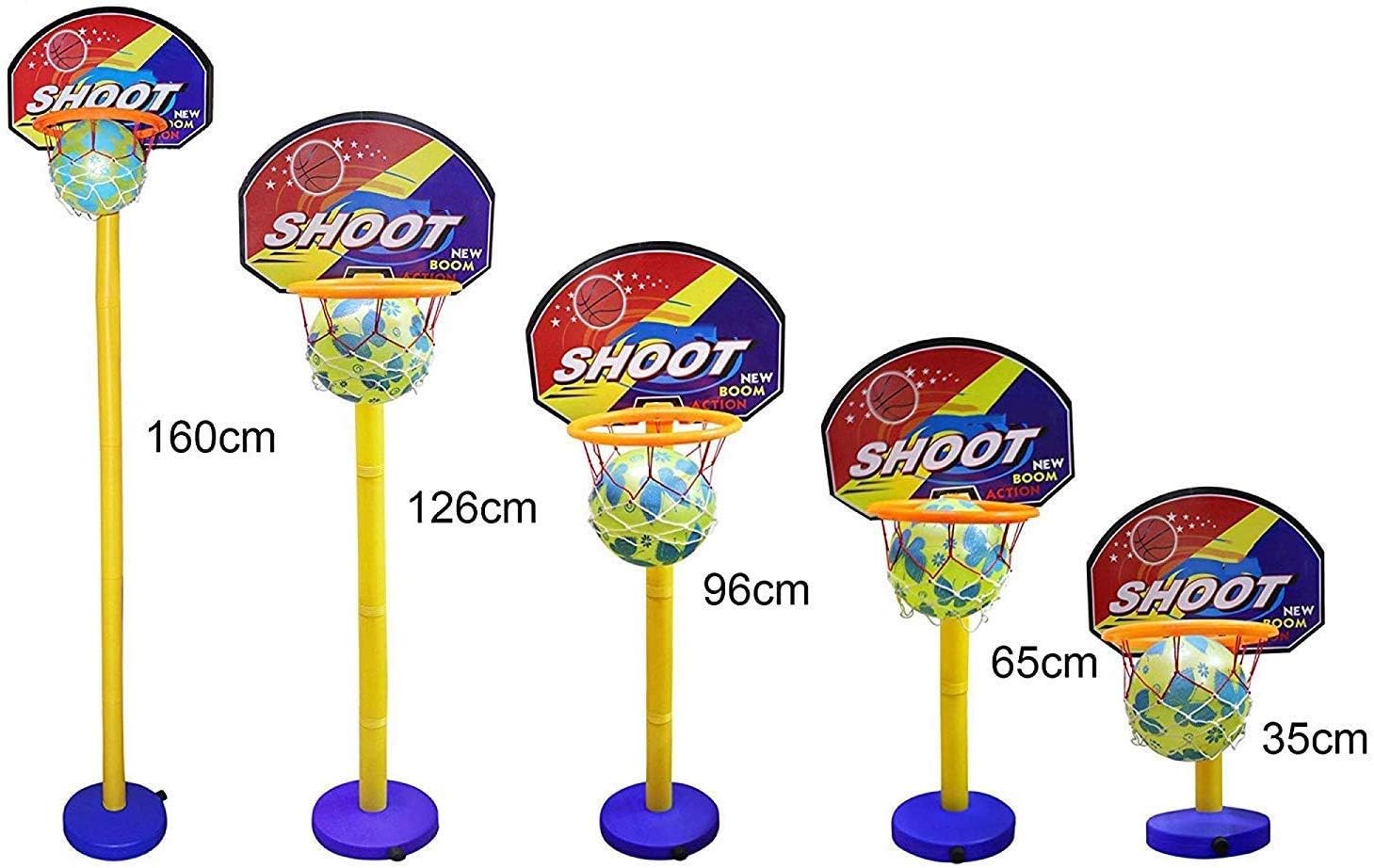 Pelo Basketball Game Set for Kids Best Gift Item for Kids Sports Toy Basket Ball Set for Girls and Boys Kids Game with Adjustable Length Multi Color Pack of one2