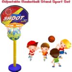 Pelo Basketball Game Set for Kids Best Gift Item for Kids Sports Toy Basket Ball Set for Girls and Boys Kids Game with Adjustable Length Multi Color Pack of one3