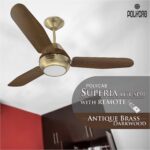 Polycab-Superia-SP01-Super-Premium-1200-mm-Underlight-Designer-Ceiling-Fan-With-Remote-Built-in-6-Colour-LED-Light-and-2-years-warranty-Antique-Brass-Darkwood