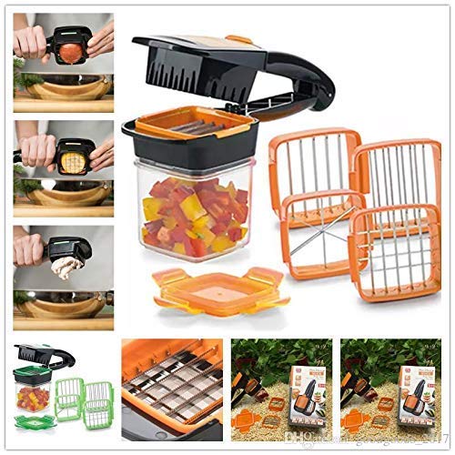 Vegetable Dicer Chopper 5 in 1 Multi-Function Slicer Vegetable & Fruits Cutter, Dicer Grater & Chopper, Peeler with Container Onion Cutter2